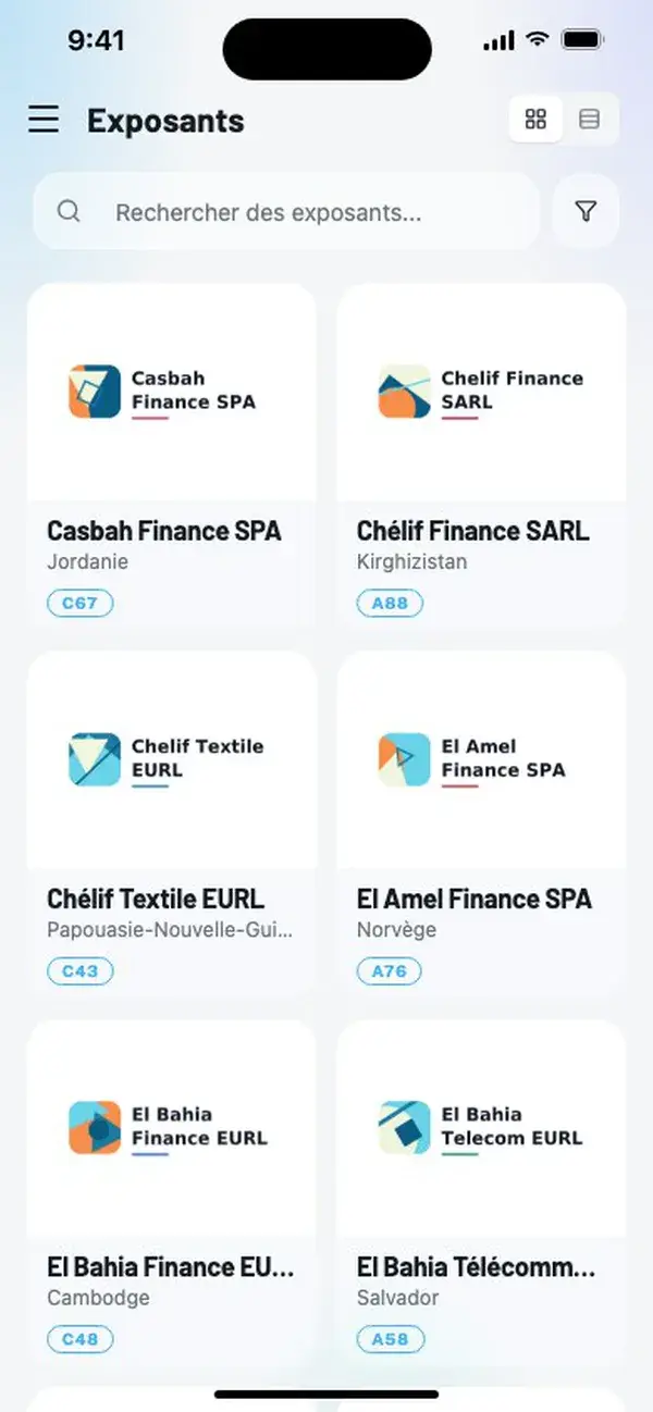 Annuaire des exposants