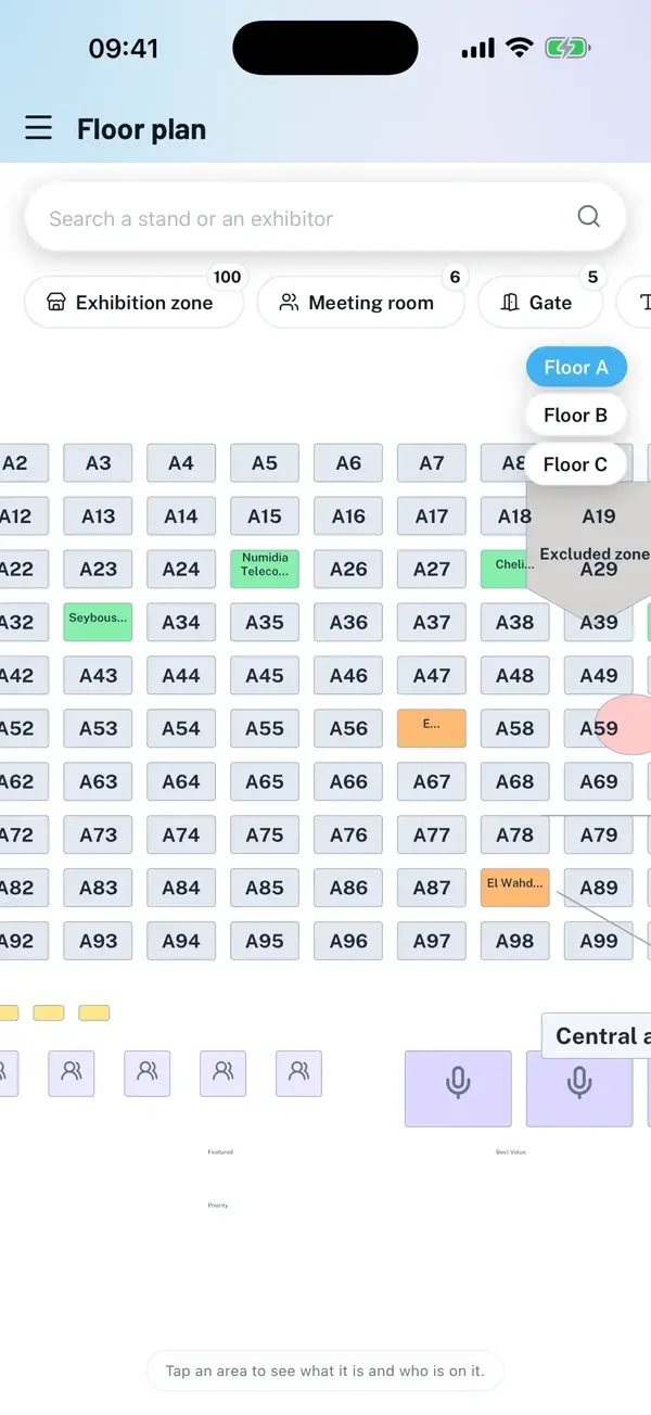 Floor plan in the app