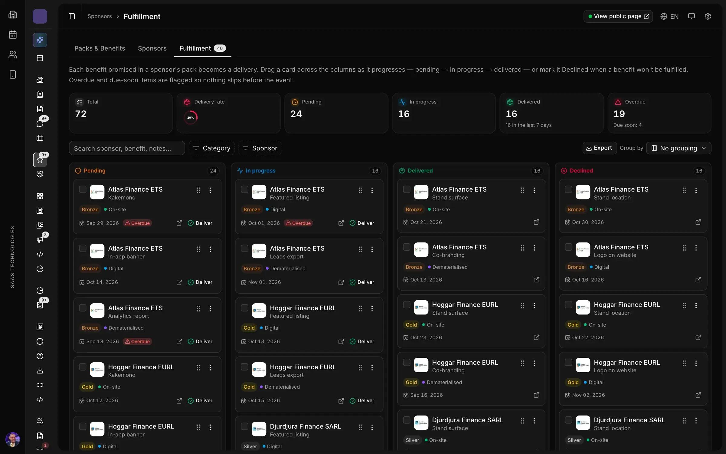Every promise tracked to delivery