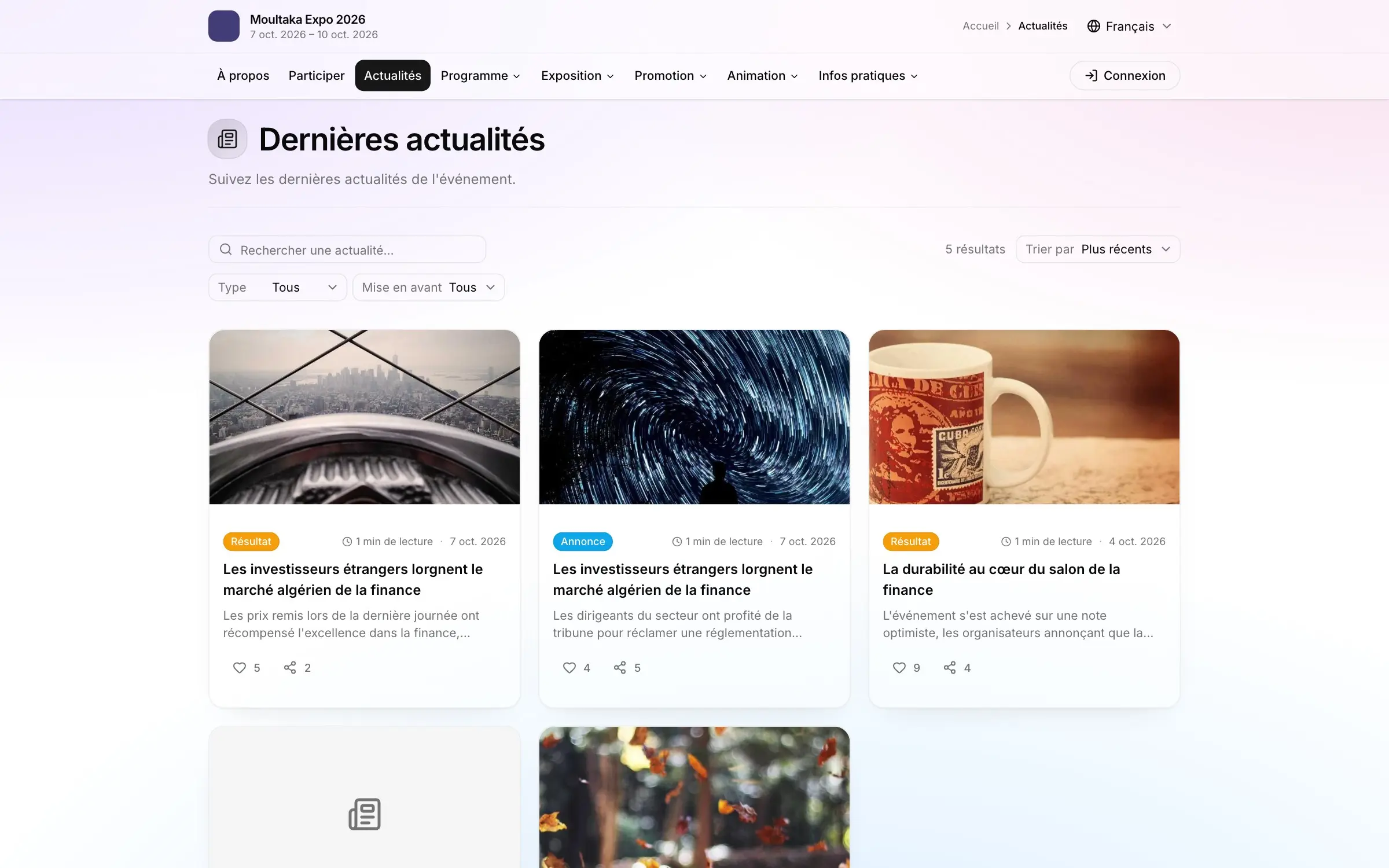 Actualités, guides et FAQ, publiés une fois
