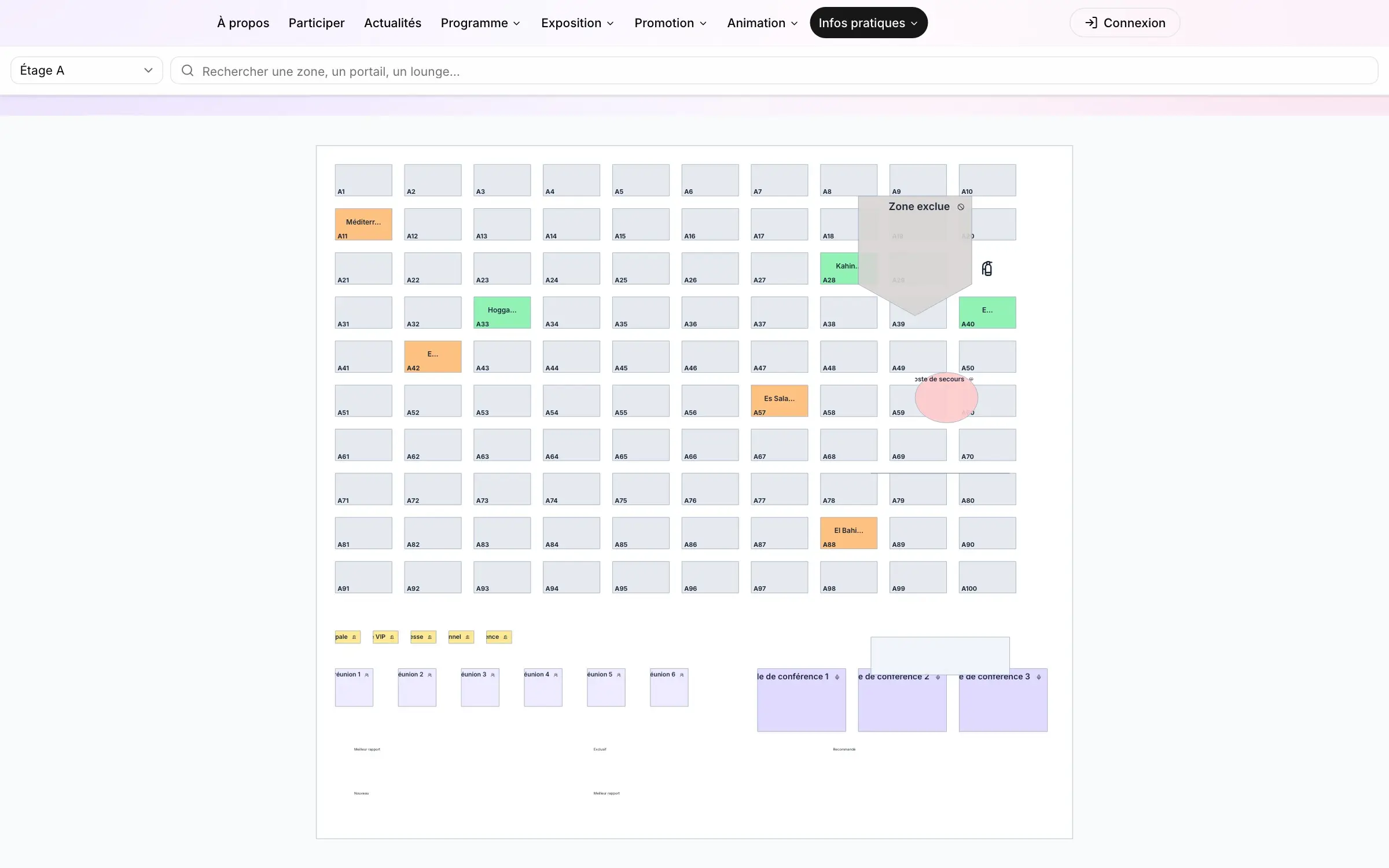 Le plan, ouvert aux futurs exposants
