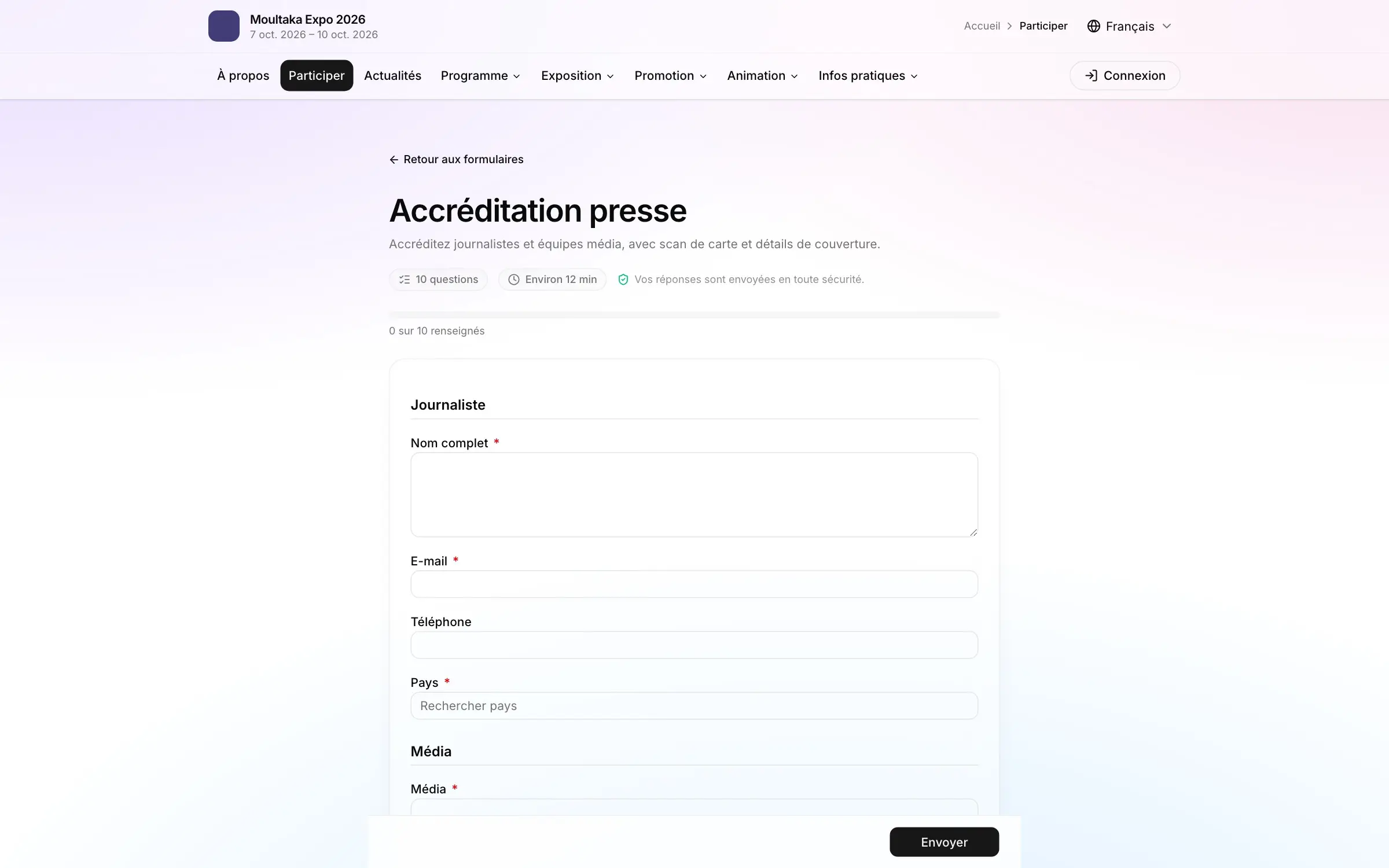 L’accréditation en ligne, une salle de presse pour le reste