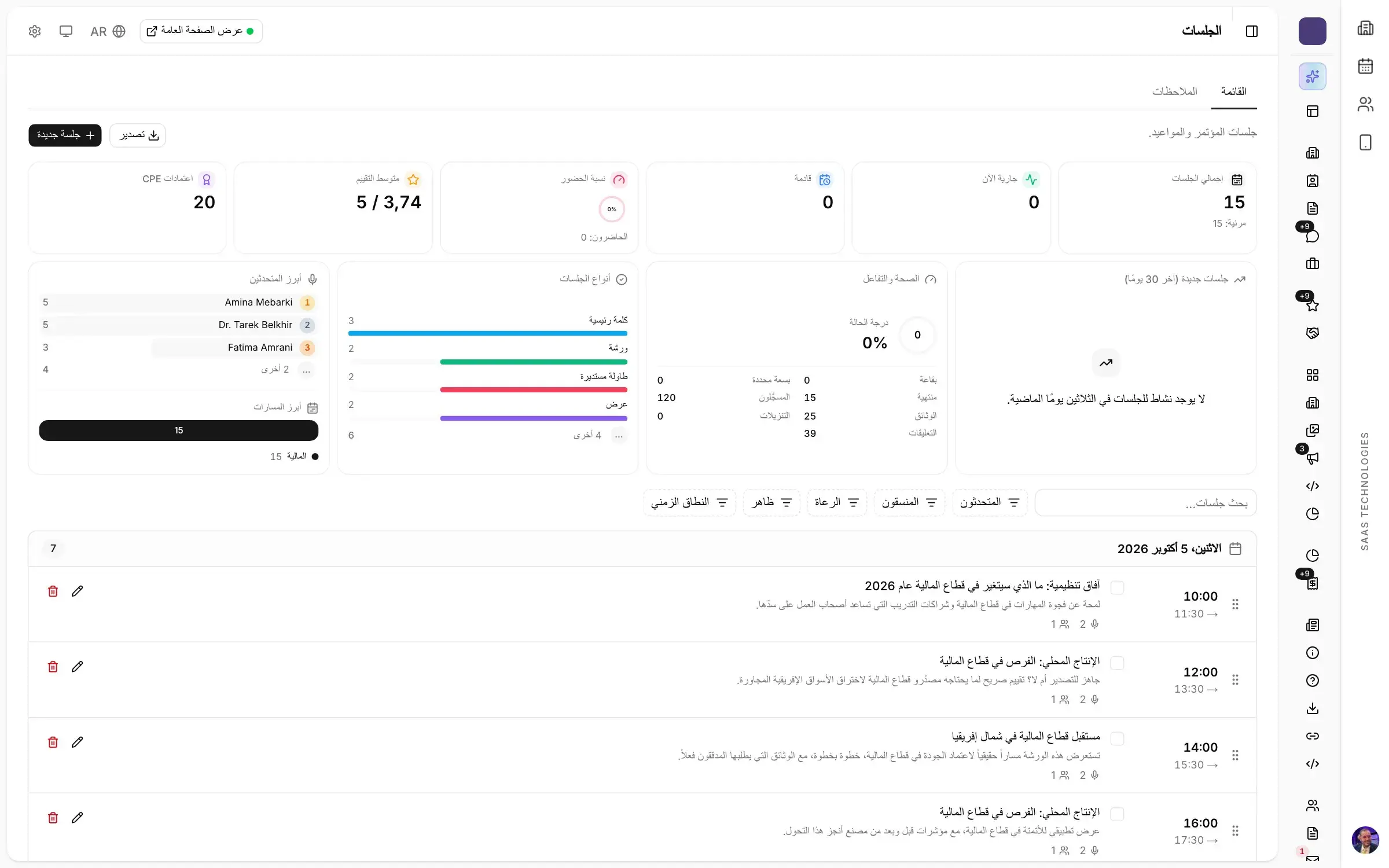 المؤتمرات والتفاعل