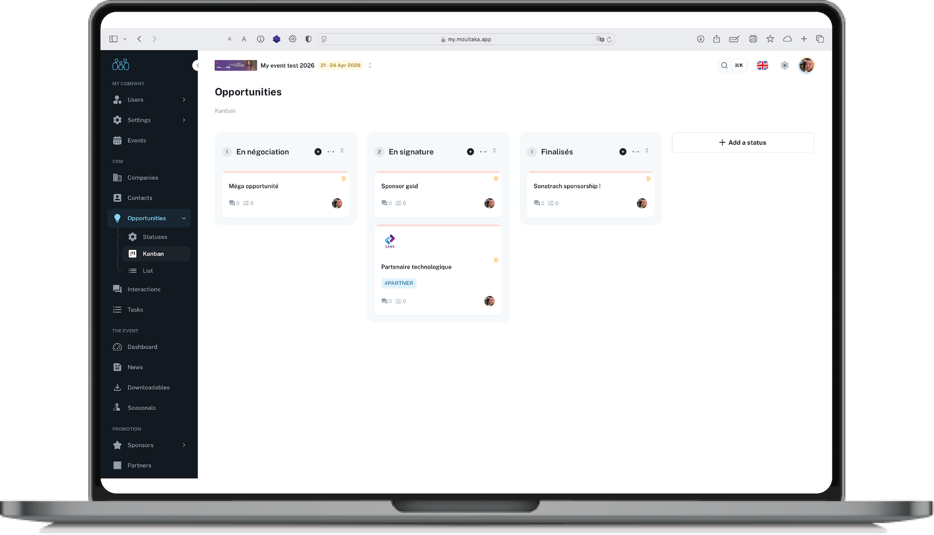 Laptop showing opportunities